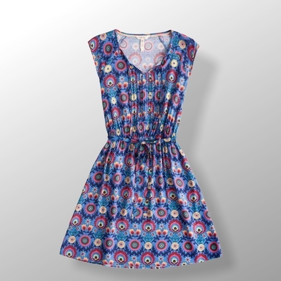 Matilda Jane Splendid Floral Elastic Tie Waist Sleeveless Mini Dress, XS - Picture 1 of 9